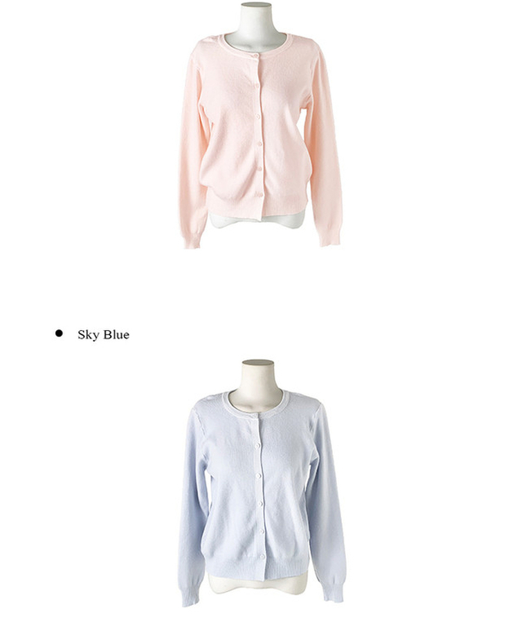 ベーシックラウンドニットカーディガン(6color)