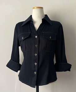 スリムフィット7分袖シャツ