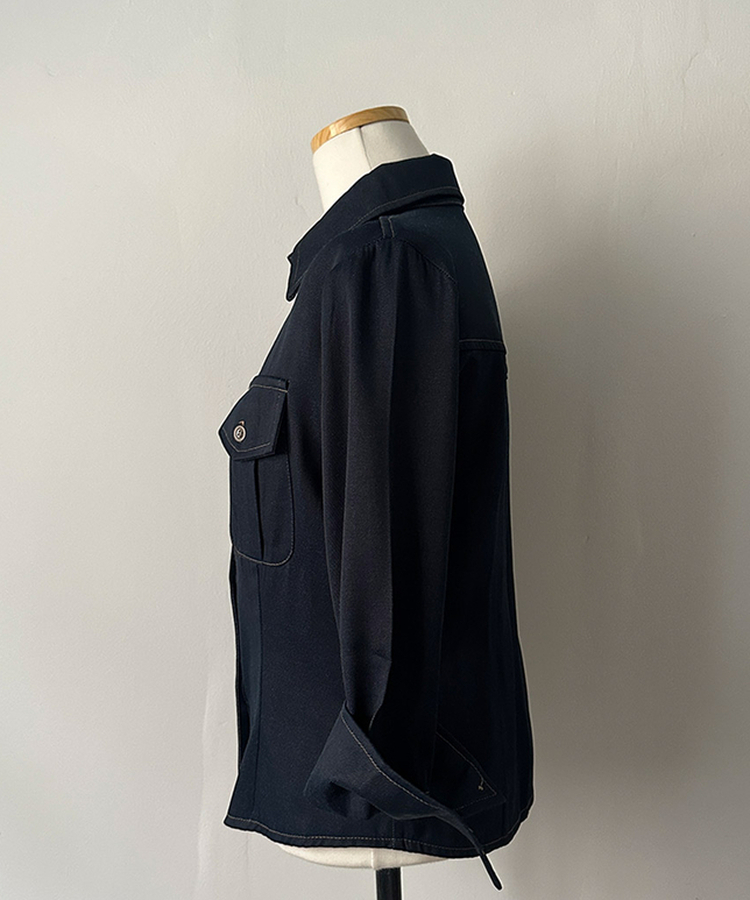 턴업 슬림핏 생지 커프스 7부 셔츠