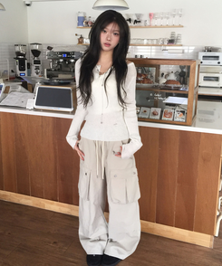 バンディングカーゴワイドパンツ GRAY BEIGE