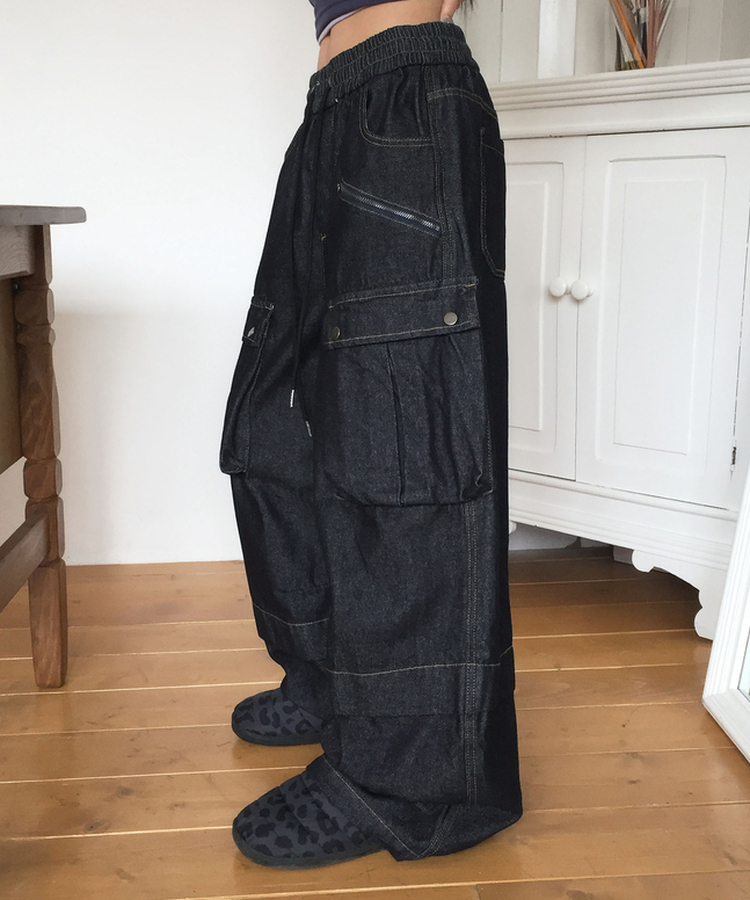 バンディングカーゴワイドパンツ DENIM