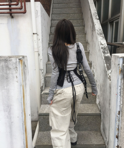 【SET】ホルタードレープテンセルTシャツ BLACK