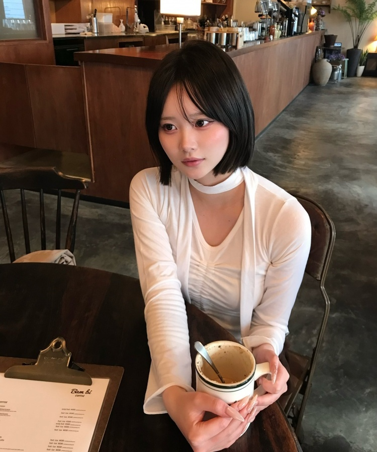 【타이 포함】셔링 리본 탑 화이트