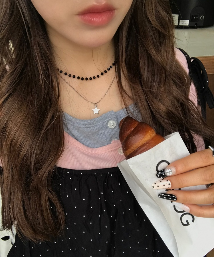 ビーズダブルレイヤードネックレス SILVER