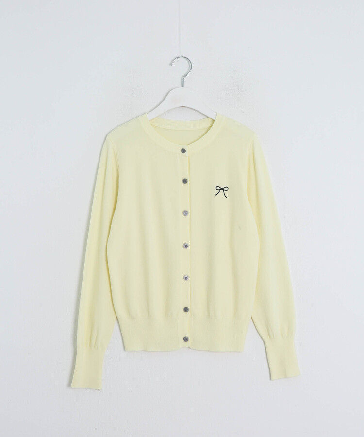 リボン刺繍ラウンドカーディガン