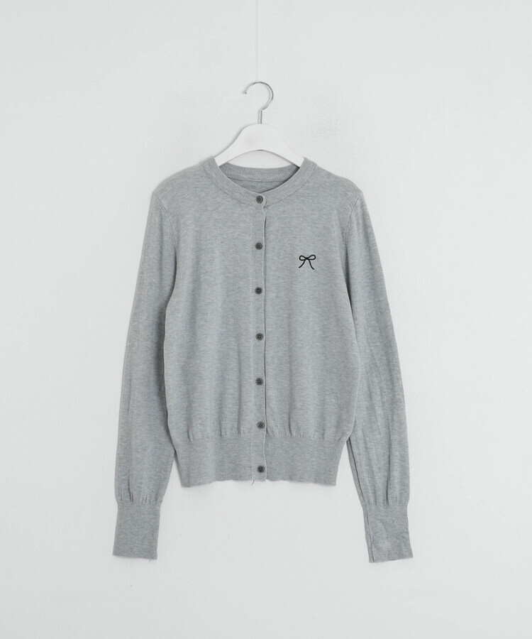 リボン刺繍ラウンドカーディガン