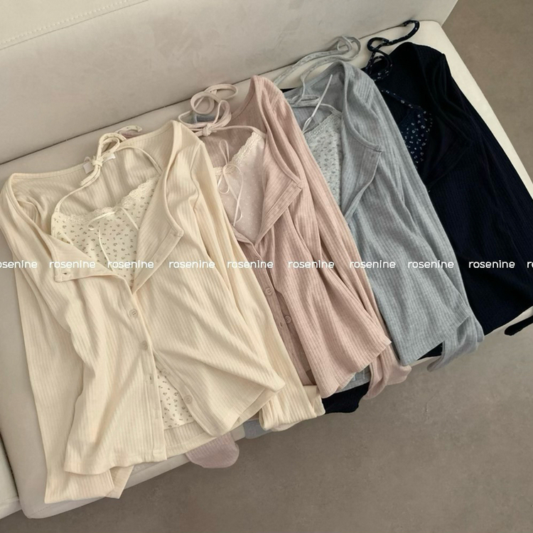 フラワーホルターキャミソールカーディガン