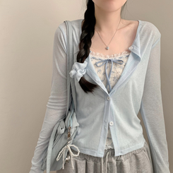 【SET】フラワーキャミソール カーディガン SKY BLUE