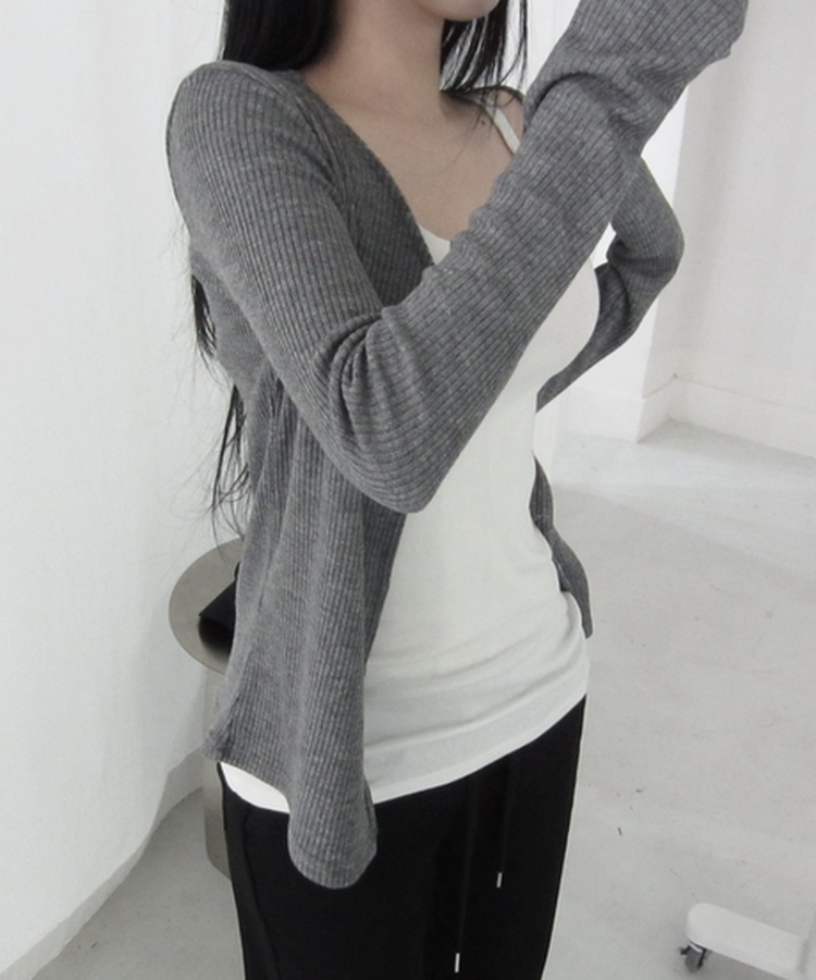 ボタンスリムカーディガン(5color) GREY