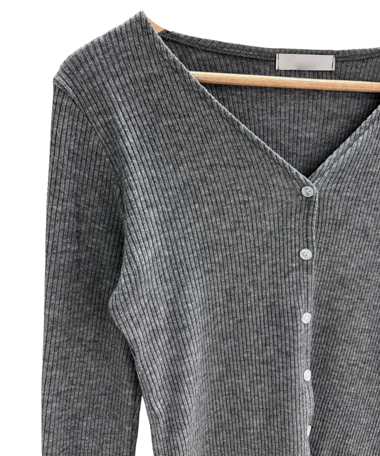 ボタンスリムカーディガン(5color)