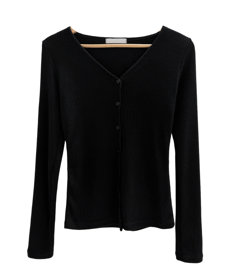 ボタンスリムカーディガン(5color)