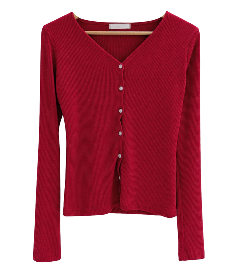 ボタンスリムカーディガン(5color)