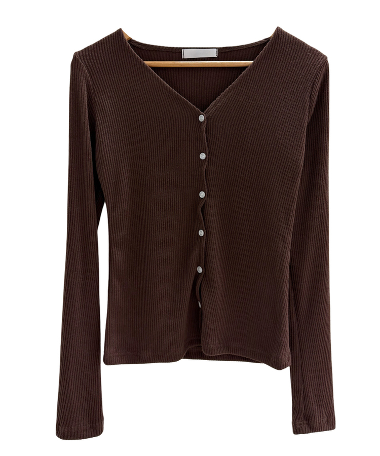 ボタンスリムカーディガン(5color)