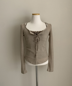 アイレットチェックキャミソールカーディガン