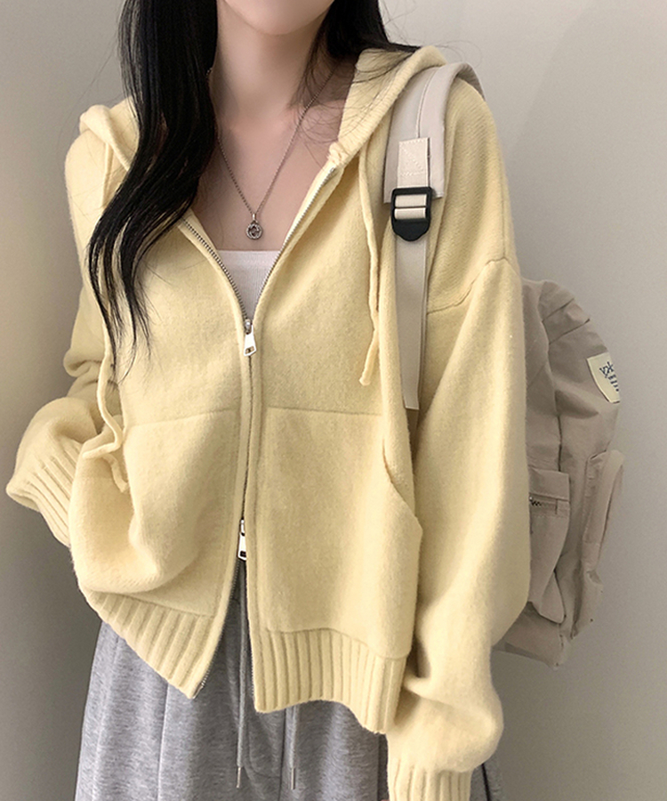 ルーズフィットポケット2WAYジップアップ(5color) YELLOW