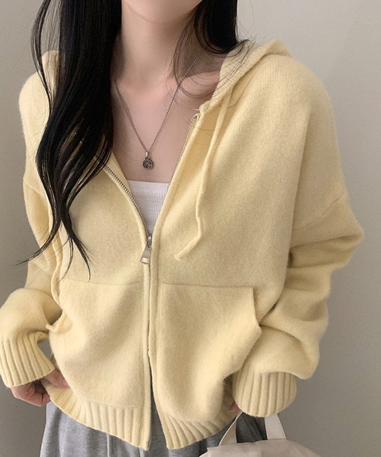ルーズフィットポケット2WAYジップアップ(5color) YELLOW