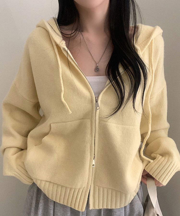 ルーズフィットポケット2WAYジップアップ(5color) YELLOW