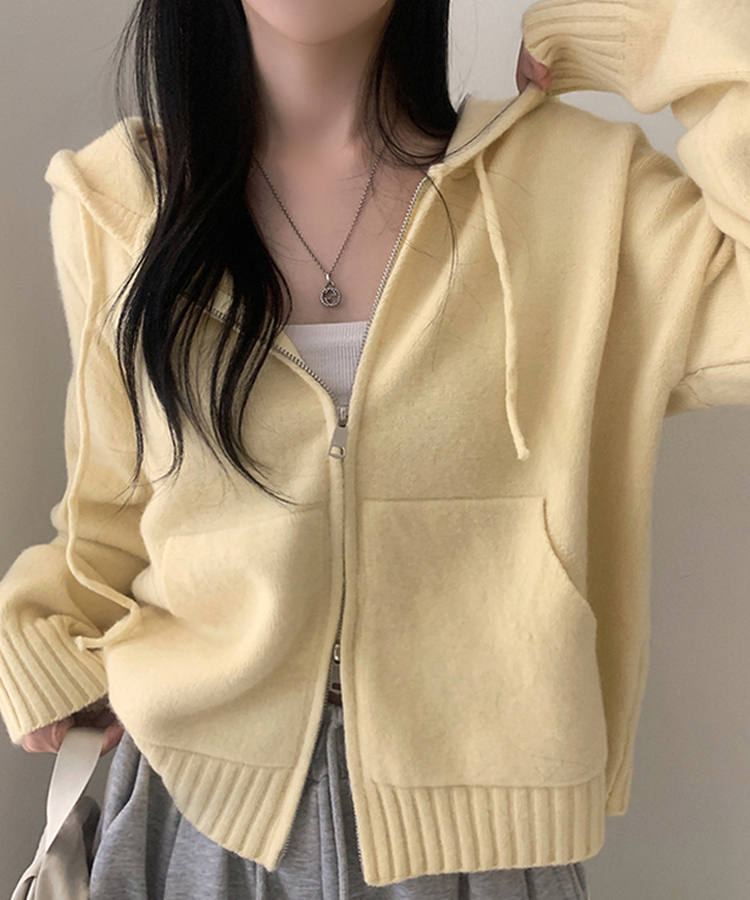 ルーズフィットポケット2WAYジップアップ(5color) YELLOW