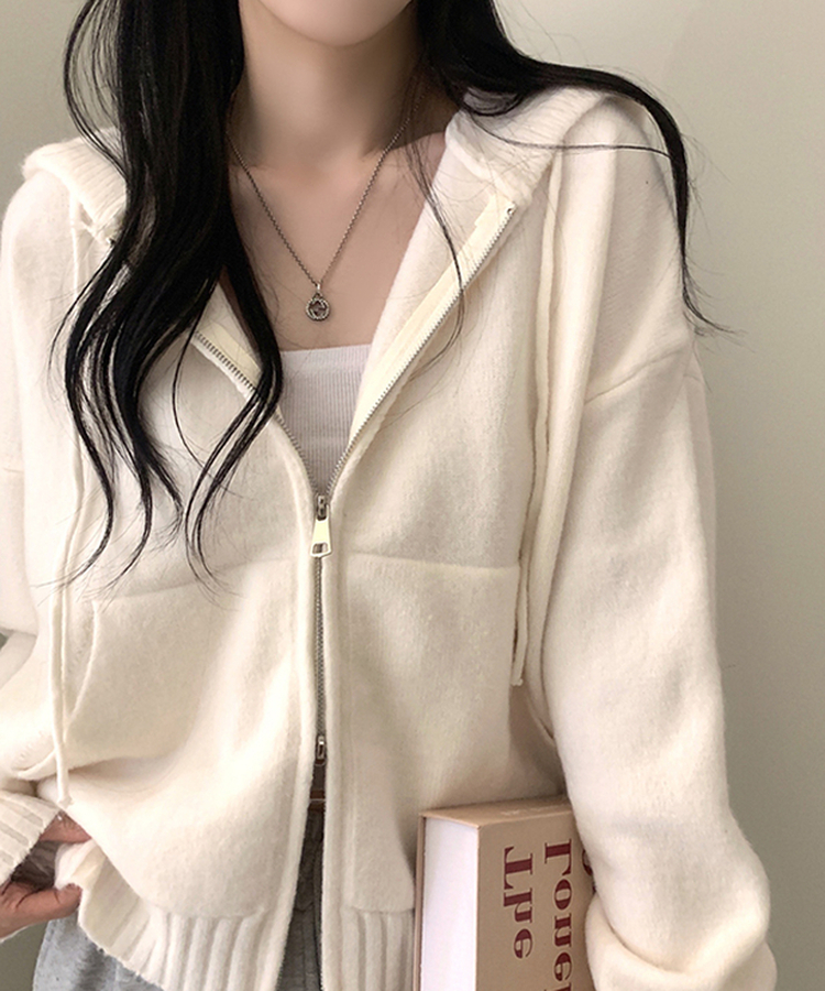 ルーズフィットポケット2WAYジップアップ(5color) IVORY