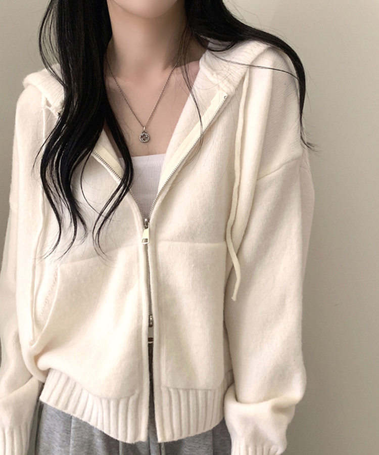 ルーズフィットポケット2WAYジップアップ(5color) IVORY
