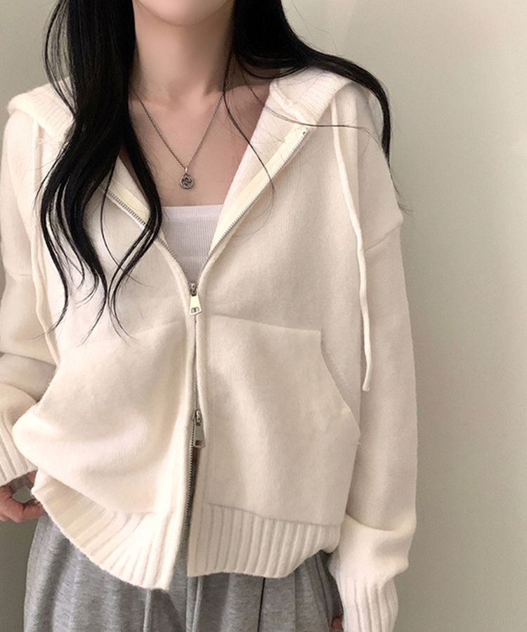 ルーズフィットポケット2WAYジップアップ(5color) IVORY