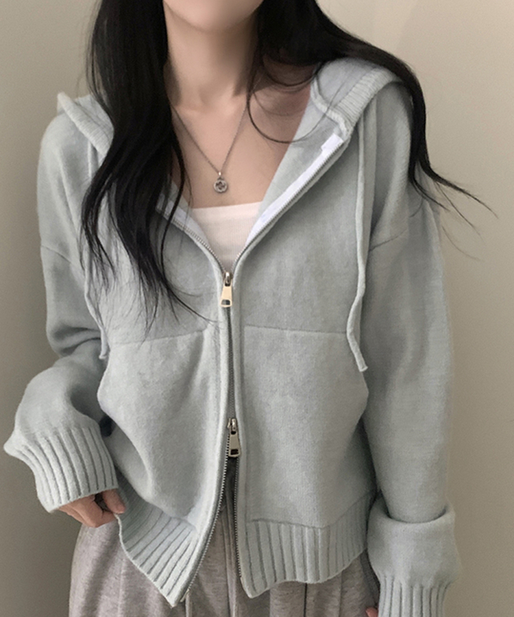 ルーズフィットポケット2WAYジップアップ(5color) SKY BLUE