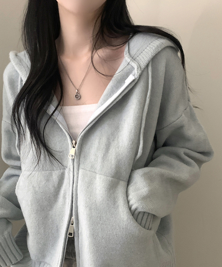 ルーズフィットポケット2WAYジップアップ(5color) SKY BLUE