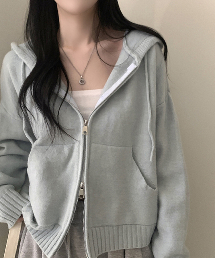 ルーズフィットポケット2WAYジップアップ(5color) SKY BLUE