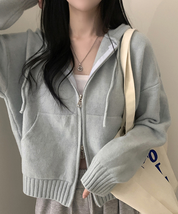 ルーズフィットポケット2WAYジップアップ(5color) SKY BLUE