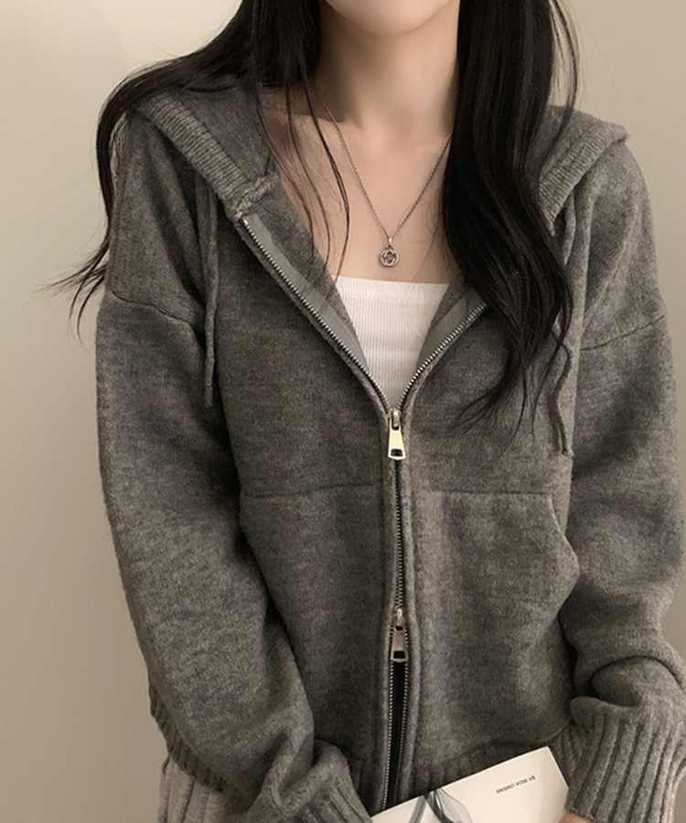ルーズフィットポケット2WAYジップアップ(5color) GREY