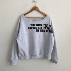 レタリングワンオフショルダートレーナー