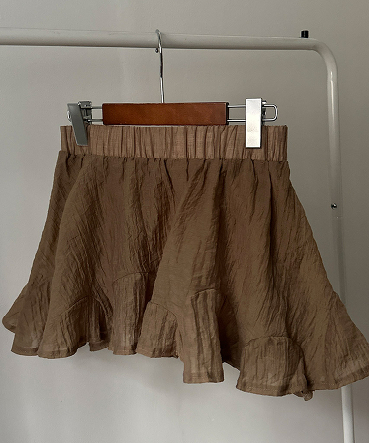 살랑살랑 시스루 크링클 오픈카라 셔츠 벨트 스커트 투피스 세트