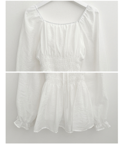 シフォンリボンフリルブラウス