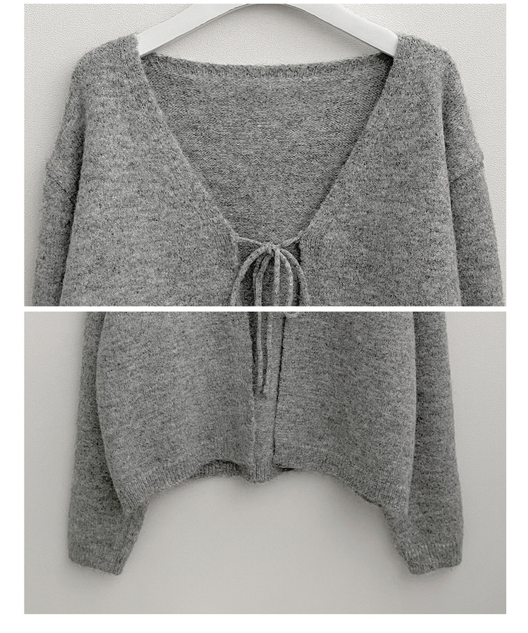 럽유프릴레이어드나시원피스리본끈니트가디건세트