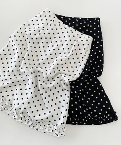 ドットフリルミディスカート