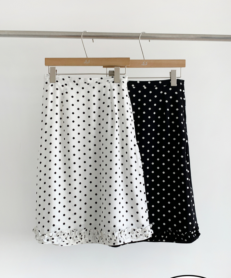ドットフリルミディスカート