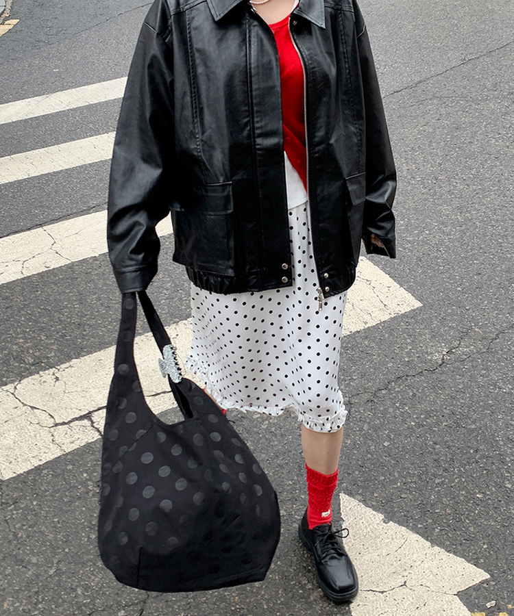 ドットフリルミディスカート IVORY