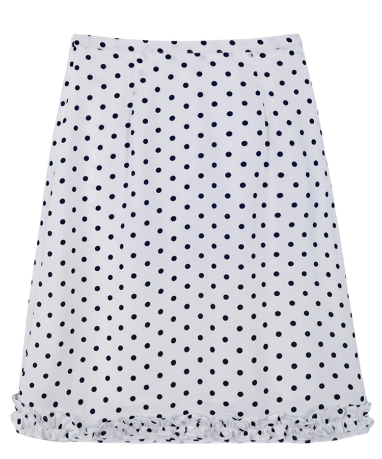 ドットフリルミディスカート