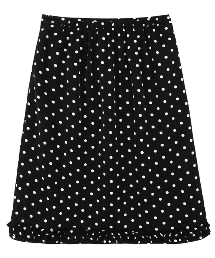 ドットフリルミディスカート