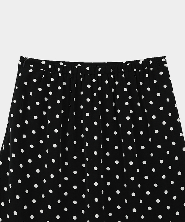 ドットフリルミディスカート
