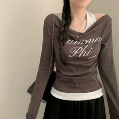 ホルターネックレイヤードTシャツ WHITE