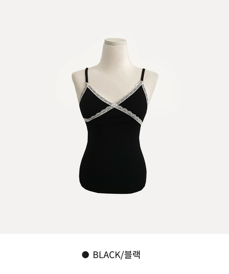 로아베 레이스 슬리브리스 끈나시 10color