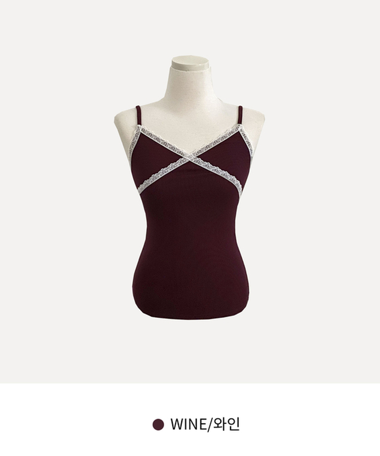 로아베 레이스 슬리브리스 끈나시 10color