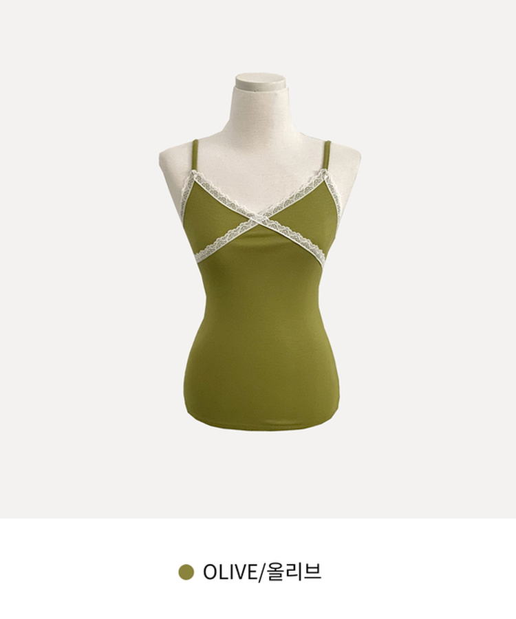 로아베 레이스 슬리브리스 끈나시 10color