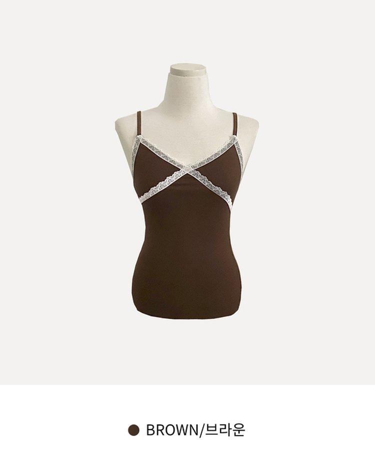 로아베 레이스 슬리브리스 끈나시 10color