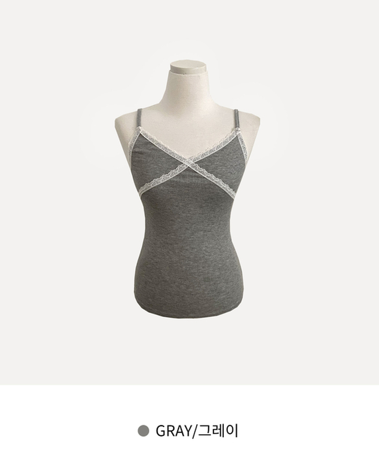 로아베 레이스 슬리브리스 끈나시 10color