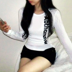 サイドシアリング長袖Tシャツ(6color) IVORY