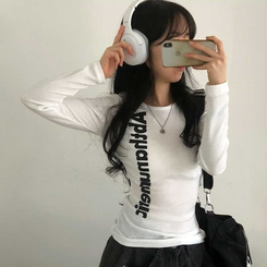 サイドシアリング長袖Tシャツ(6color) IVORY