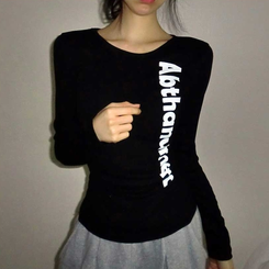 サイドシアリング長袖Tシャツ(6color) BLACK