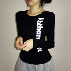 サイドシアリング長袖Tシャツ(6color) BLACK